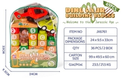 JX6761  TÚI RÁP BALO KHỦNG LONG + 2C XE 49 MIẾNG