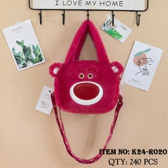 K24-R020  GIỎ XÁCH NHỒI BÔNG GẤU DÂU