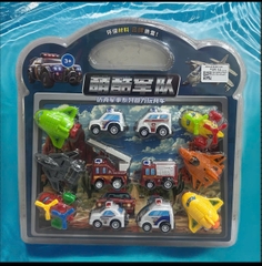 K66-11  VỈ ÉP 12C XE CÔNG TRÌNH TRỚN ĐỦ MẪU (MÁY BAY, CỨU HỎA, CỨU THƯƠNG)