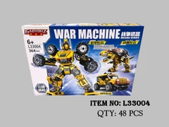 L33004  HỘP LOGO RÁP ROBO BIẾN HÌNH XE JEEP, KHỦNG LONG  364 MIẾNG