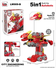 LM909-B  HỘP RÁP KHỦNG LONG BIẾN HÌNH XE NÔNG NGHIỆP