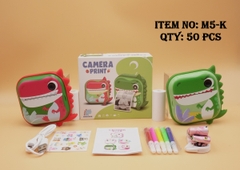 M5-K  HỘP MÁY CHỤP HÌNH IN ẢNH PIN + VIẾT LÔNG MÀU KHỦNG LONG + SẠC USB
