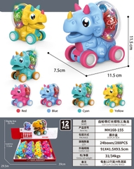 MH168-155  HỘP XE KHỦNG LONG TÊ GIÁC PIN NÚT ĐÈN BÁNH RĂNG 12C