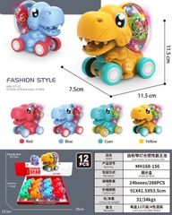 MH168-156  HỘP XE KHỦNG LONG PIN NÚT ĐÈN BÁNH RĂNG 12C