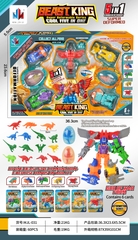 MJL-031  HỘP RÁP ROBO BIẾN HÌNH THÚ 5 IN 1 + TRỨNG KHỦNG LONG