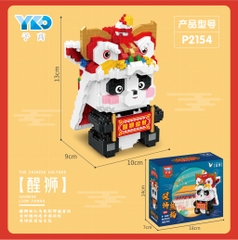P2154  HỘP LOGO RÁP GẤU TRÚC MÚA LÂN 1030 MIẾNG
