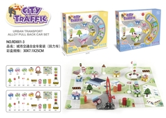 RD001-3  HỘP MÔ HÌNH GIAO THÔNG + 4C XE TRỚN