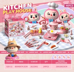 S20-11  HỘP BẾP ĐIỆN PIN ĐÈN, 2 NỒI, 1 ẤM, LÒ NƯỚNG LABUBU