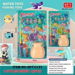 SFY-C191  VỈ CÂU CÁ 1 CẦN + 8C + RỔ + 1C GIỎ TREO