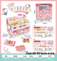 SY-2030-278A  HỘP BẾP TỦ ĐÔNG PIN, ĐÁ, KHÂY BÁNH + 1C SANRIO (MÈO HỒNG)