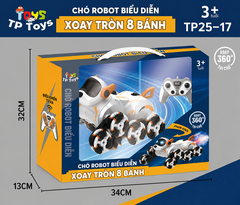 TP25-17  HỘP ROBO CHÓ ĐIỀU KHIỂN PHUN KHÓI, CÓ SẠC, 8 BÁNH (TIẾNG VIỆT)