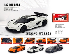 W32282  HỘP XE HƠI SẮT MÔ HÌNH PIN NÚT ĐÈN, MỞ CỬA, MỞ CỐP