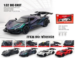 W32352  HỘP XE HƠI SẮT MÔ HÌNH PIN NÚT ĐÈN, MỞ CỬA, MỞ CỐP