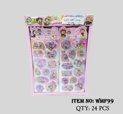 WMF99  HỘP LỐC 24 TÚI MIẾNG DÁN STICKER NỔI CÓ NƯỚC LABUBU