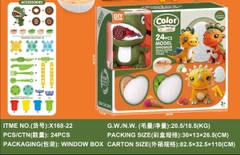 X168-22  HỘP ĐẤT SÉT LÀM MÌ + KEM + MÁY LÀM MÌ KHỦNG LONG + TRỨNG + KHUÔN + 4 HŨ