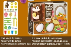 X168-23  HỘP ĐẤT SÉT LÀM TRÁI CÂY + MÁY LÀM MÌ SÓC 4 HŨ