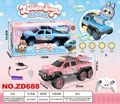 ZD688  HỘP XE BÁN TẢI LABUBU ĐIỀU KHIỂN 7 ĐỘNG TÁC, PHUN KHÓI, CÓ SẠC