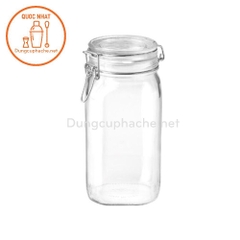 Hũ thủy tinh nắp gài dáng VUÔNG 2000ml - T12 -K