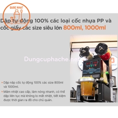 Máy dập màn ly cốc tự động Unibar UBS-810 (dập nắp cốc 1000ml) +10%
