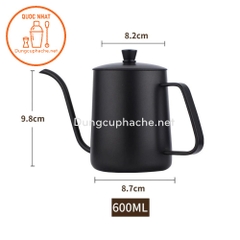 Ấm rót cafe pour over 600ml màu Đen (dùng bếp) -K