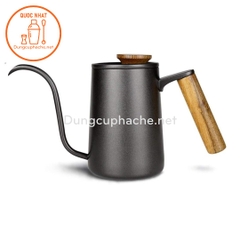 Ấm rót cafe pour over 600ml tay cầm gỗ (dùng bếp) -K