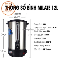 Bình đun nước Milate 12L -8%