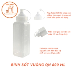Bình sốt vuông QN 600ml (mẫu mới) +8%(QC150)