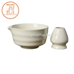 Bộ Chawan + đế gác chổi (TRẮNG)_Full hộp -K