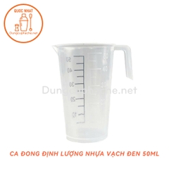 Ca đong nhựa PP Vạch đen 50ml +8% (MỚI)