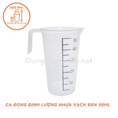 Ca đong nhựa PP Vạch đen 50ml +8% (MỚI)