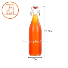 CHAI thuỷ tinh nút gài dáng Tròn 500ml - T40 -K