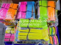Thìa nhựa sinh tố MÀU loại dày đẹp - Túi 10c -C8
