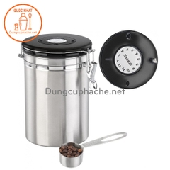 Hộp đựng cà phê bằng Thép không gỉ Hút chân không 1800ml + Kèm muỗng -N
