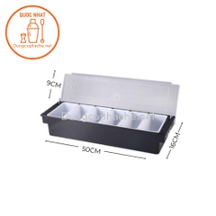 Hộp nhựa đựng topping 6 ngăn - T12 -K