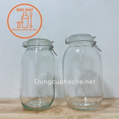 Hũ thủy tinh nắp gài dáng TRÒN 3000ml - T12 -K