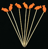 Cây xiên tre cà rốt 12cm FJ-0516-01 +8% (Túi 100c)