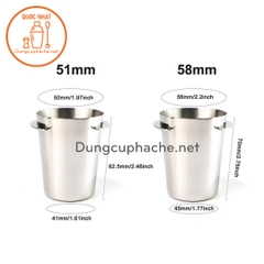Cốc đựng bột máy xay cà phê cỡ 58mm (màu inox) - Dosing cup -K