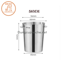 Cốc đựng bột máy xay cà phê cỡ 58mm (màu inox) - Dosing cup -K