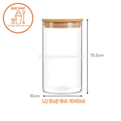 Lọ thuỷ tinh Deli nắp gỗ tre - 1040ml - T36 -K