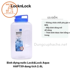 Bình đựng nước Lock&lock 2,6 lít (HAP739B) - T12 -8%