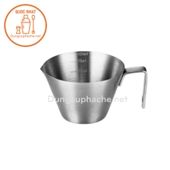 Ly đong cà phê inox 100ml  (MÀU THÉP)- Có VẠCH +10%