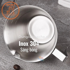 Ly đong cà phê inox 100ml  (MÀU THÉP)- Có VẠCH +10%