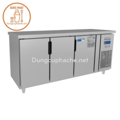 Tủ bàn mát quạt gió Unibar 3 cánh mở inox 1800x750x850 -N