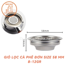Giỏ lọc cà phê ĐƠN 58mm (Filter Basket)  8-12gr -K