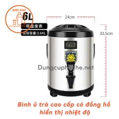 Bình ủ trà giữ nhiệt cao cấp có đồng hồ 6 lít - T12 -10%