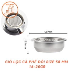 Giỏ lọc cà phê  ĐÔI 58mm (Filter Basket) 16-20gr -K