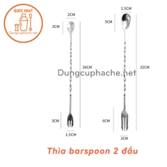 Thìa barspoon 2 đầu DÀI - 32cm +10%