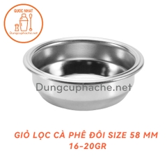 Giỏ lọc cà phê  ĐÔI 58mm (Filter Basket) 16-20gr -K