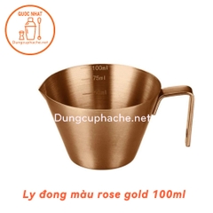 Ly đong cà phê inox 100ml  (MÀU VÀNG HỒNG)- Có VẠCH -10%