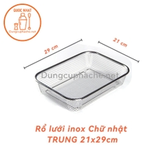 Rổ lưới inox Chữ nhật TRUNG 21x29cm +8%